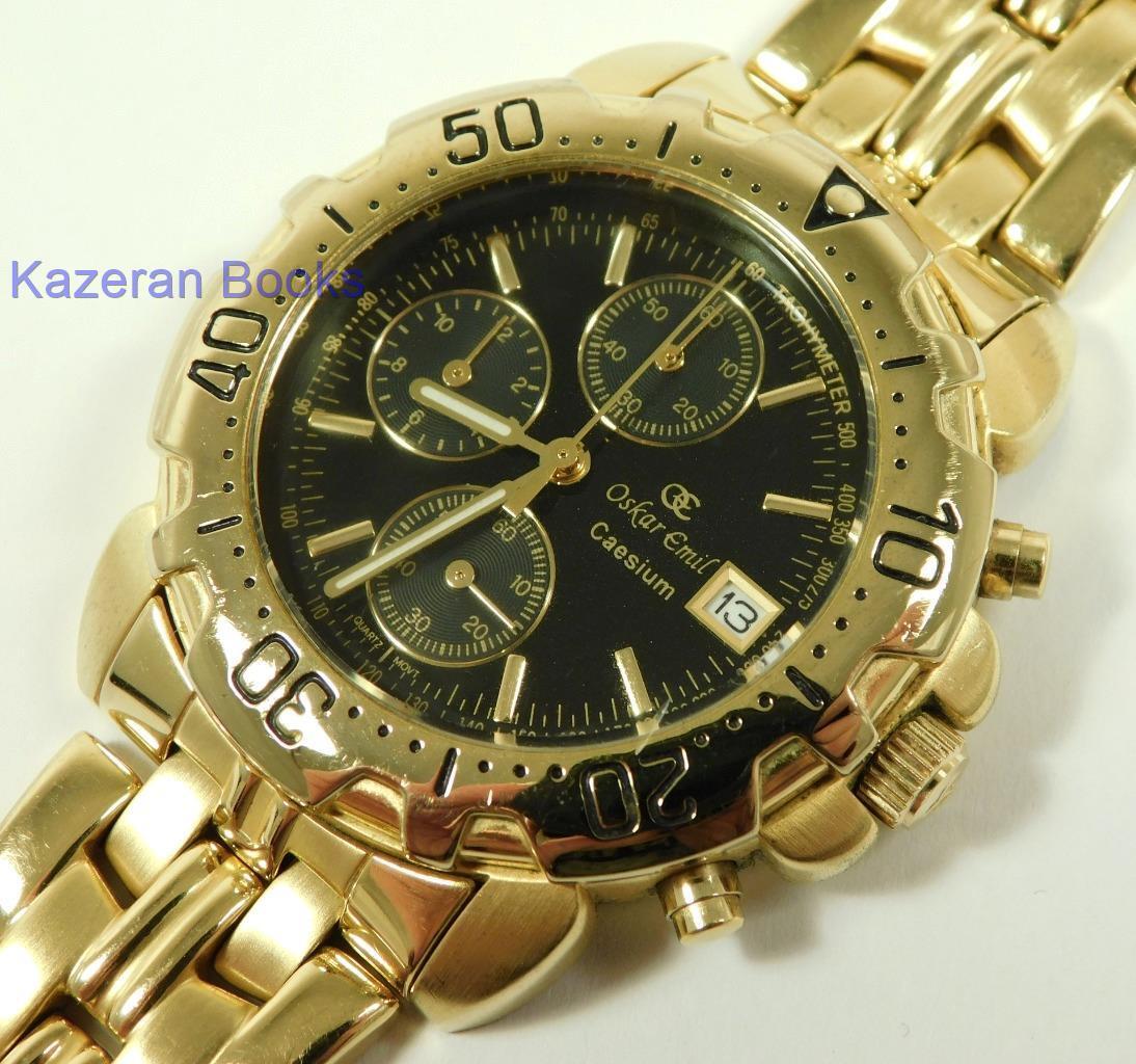 Oskar Emil 23ct GP Chronograph Limited Edition Caesium Quartz Wristwatch