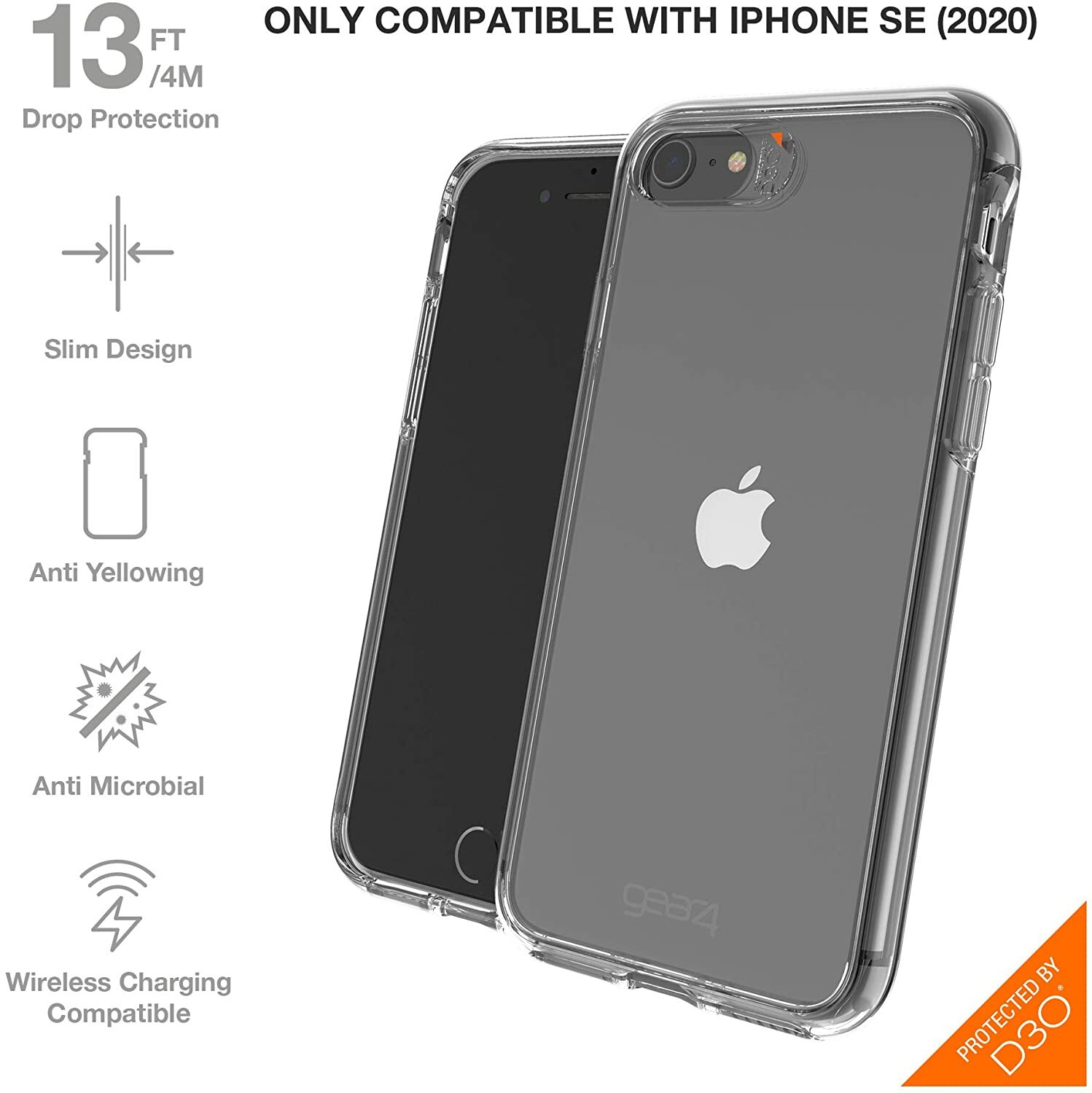 Custodia ANTICADUTA ZAGG GEAR4 Crystal Pal iPhone SE2022 SE2020 - 8 - 7 - 6s - 6