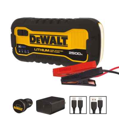 #ad DEWALT 2500 Peak Amp Lithium Jump Starter with USB Power Bank $124.95