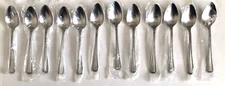 Lot of 12 DELCO BELMORE 6" Teaspoons NEW IN PLASTIC SLEEVES Beaded Edge Detail