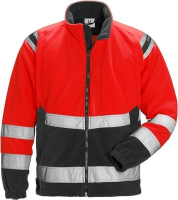 Fristads Warnschutz-Jacke High Vis Fleecejacke Kl. 3 4041 FE Warnschutz-Rot/Schw