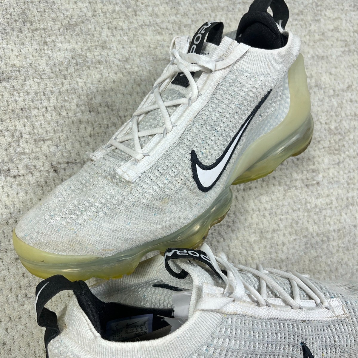 Nike VaporMax 2021 Flyknit Mens 6.5 White DH4084-100 Running Shoes Nike Air Vapormax 2021 Flyknit White Platinum Sz 6 Mens  main image 3