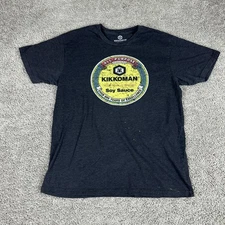 Kikkoman Shirt Mens Large Gray Graphic Tee Soy Sauce All-Purpose Seasoning