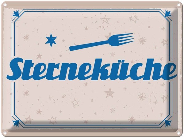Blechschild 30X40 Cm SterneküChe KüChe Kochen Essen Deko Geschenk Metall Schild-image