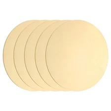 5Pcs Brass Round Plate, 0.04"(1mm) Thick 2"(50mm) Dia H62 Brass Round Sheet