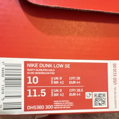 Nike Dunk Low SE DH5360-300 Dusty Olive Pro Gold Suede Low Top Men's Sneaker