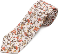 Cotton Floral Ties for Men 2.76" Men's Skinny Tie Linen Flower Printed Neck Tie