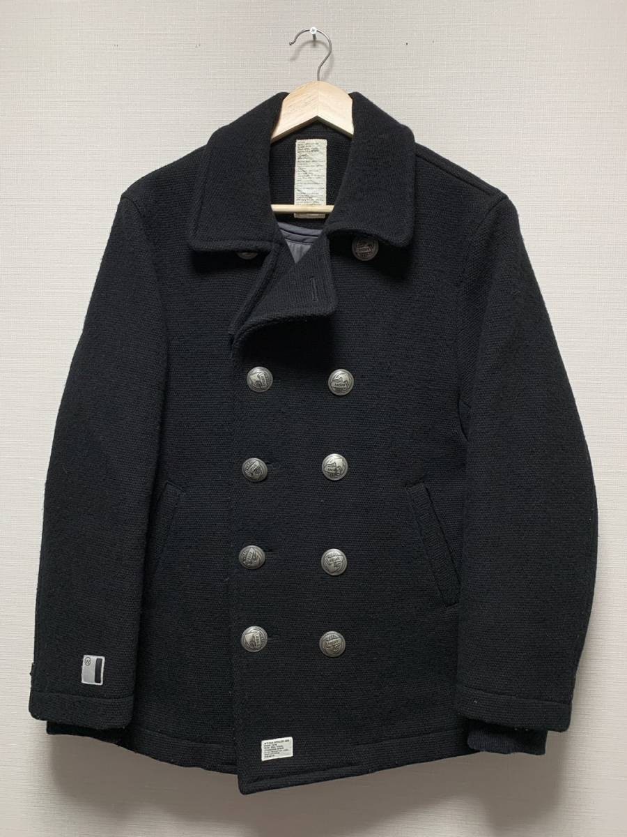 Initial BLACK WATCH Anchor Button Wool Peacoat M … - image 1