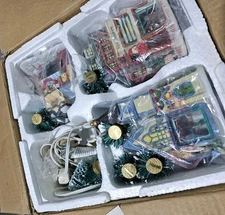 Vintage RARE Dickens Village 16 Piece Set Lighted Porcelain Buildings SET 