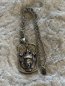 Vintage 3D Lions Crest Necklace English Laundry Collection Sterling Silver