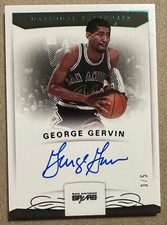 George Gervin 2017-18 National Treasures /5 Emerald Autograph Auto