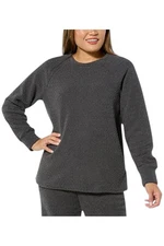 Comfort Code Wome's Marshmallow Knit Crew Neck Top Charcoal