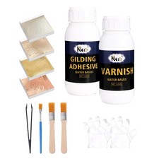 Gilding Adhesive Set, Gold Leaf Kit with 110ml Water-Based Gold Leaf Adhesive...