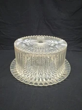 Vintage Plastic Acrylic MCM Diamond Cut Cake Clear Cover Dome- Platter