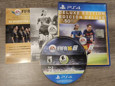 FIFA 16 Deluxe Edition (Sony PlayStation 4, 2015) CIB with Manual Very Good Cond