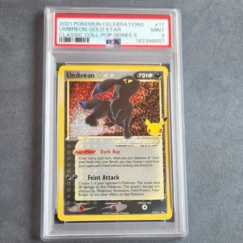 Pokémon Umbreon Star 17/17 Celebrations Holo PSA 9