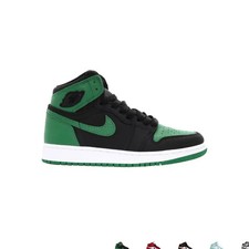 Nike Air Jordan 1 Retro High OG Fine Green & Black Basketball Shoes 6Y.W