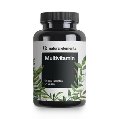 natural elements Multivitamin   365 Tabletten   Jahresvorrat - Vitamine A-Z