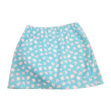 Vtg Lilly Pulitzer Women M Blue Pink Fish Turtles Beach Stretch Mini Skirt USA