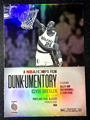 2025-26 NBA Hoops - #D-9 Clyde Drexler Dunk-umentory Rainbow Foil