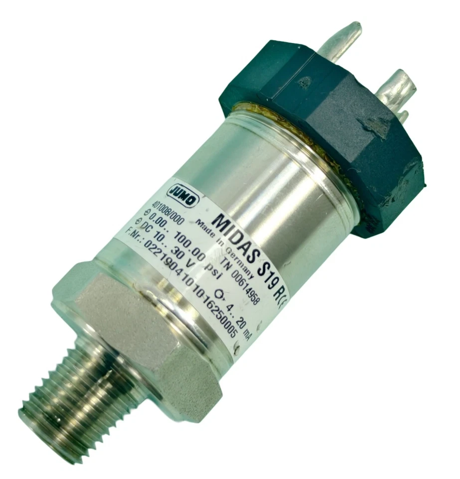 JUMO MIDAS S19 R 0..100 PSI Pressure Transducer Sensor 4..20mA 10..30VDC ✅ - Image 2 of 4