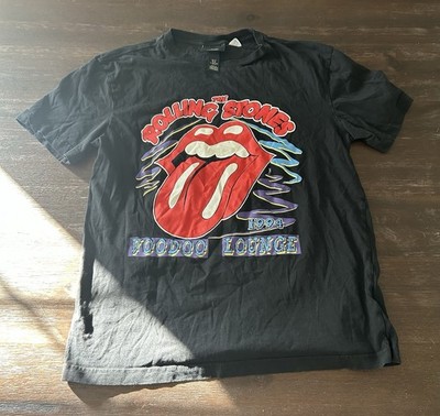 Rolling Stones Voodoo Lounge T-Shirt Men's MEDIUM Black Graphic Tee Rock  Band