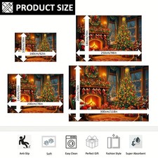 1pc ZUIHESHINI Santa Claus Area Mat - Non-Slip Backing, Machine Washable Soft Fl