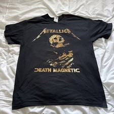 Vtg Metallica Shirt Mens L Large Black Death Magnetic World Tour Concert Tee