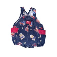 Vintage Oshkosh B Gosh baby 6-9 months one piece overall USA nautical teddy bear