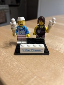 Lego Cardio Carrie tlm033 and Ice Cream Mike tlm031 minifigure Lego Movie 70804