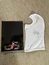 Sebastian VETTEL 2x signed Balaclava & Photo F1 Grand Prix Formula 1 Ferrari