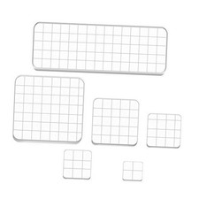 6 Pieces Stamp Blocks Acrylic Clear Stamping Blocks Tools with Grid Lines for