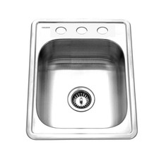Glowtone ADA Compliant 17 inch Stainless Steel Topmount 3hole Bar Sink with S...