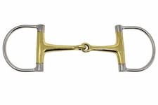 Horse English Western 5-1/2" Mouth D-Ring Snaffle Brass Horse Bit 35552C