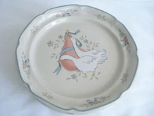 Six International China MARMALADE Geese Ribbon Stoneware Salad Plates Clean!