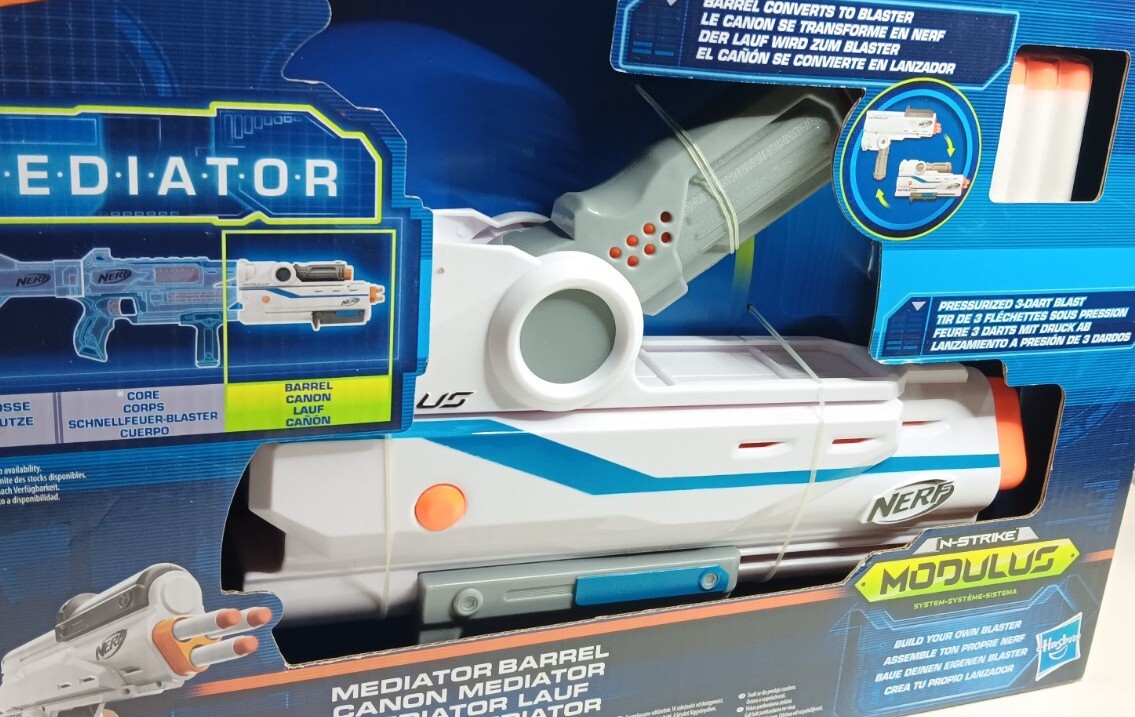 NERF Modulus Firepower Upgrade Mediator Barrel Extension Toy for