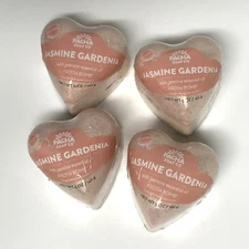 Pacha Soap Co Heart-Shaped Froth Bath Bomb 5oz Jasmine Gardenia | Vegan | 4 Pack