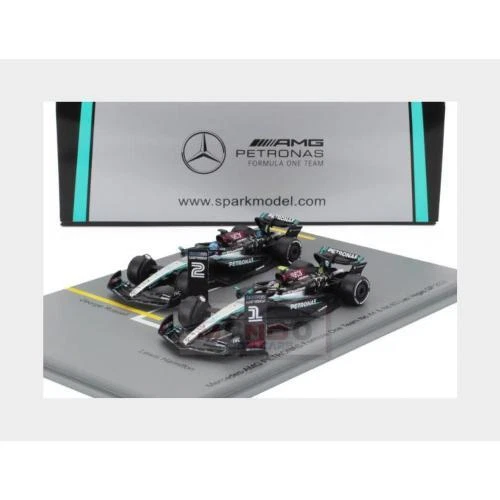 1:64 SPARK Mercedes Gp Set F1 W15 #44 Las Vegas Gp 2024 Hamilton Russell Y419 - Immagine 2 di 2
