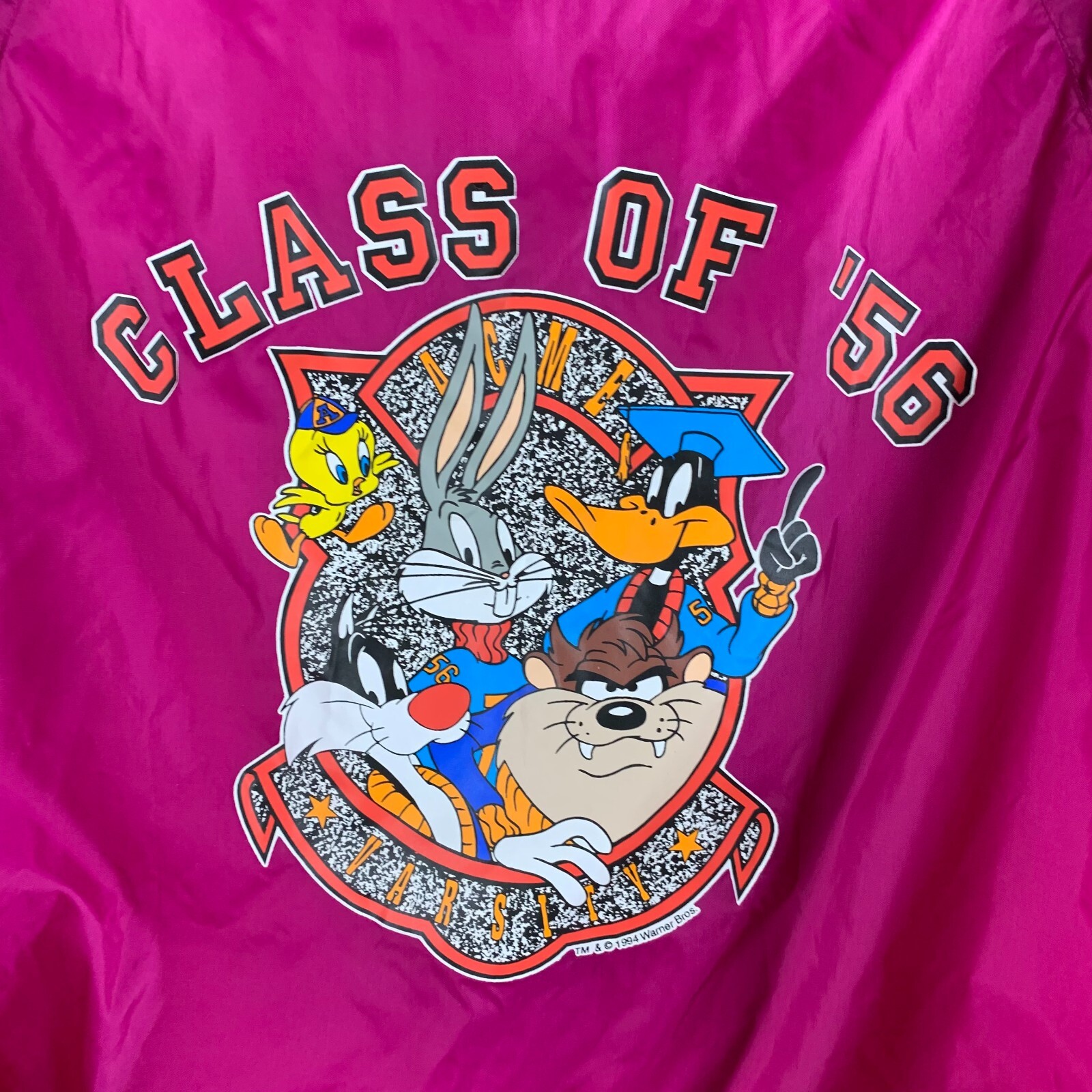 Vintage Looney TunesClass of 56 L Windbreaker 1994 WB NWT