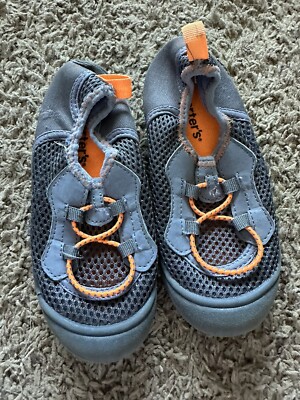 Carters Kids, Youth Water Shoes, Size 11, Dk Gray, Neon Orange