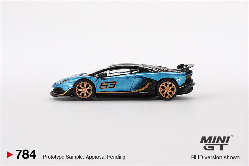 MINI GT 1:64 Aventador SVJ 63 Blu Aegir Blue RHD Model Car | eBay