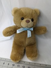 Brown Bear Plush 11 Inch Blue Ribbon Stuffed Animal Toy