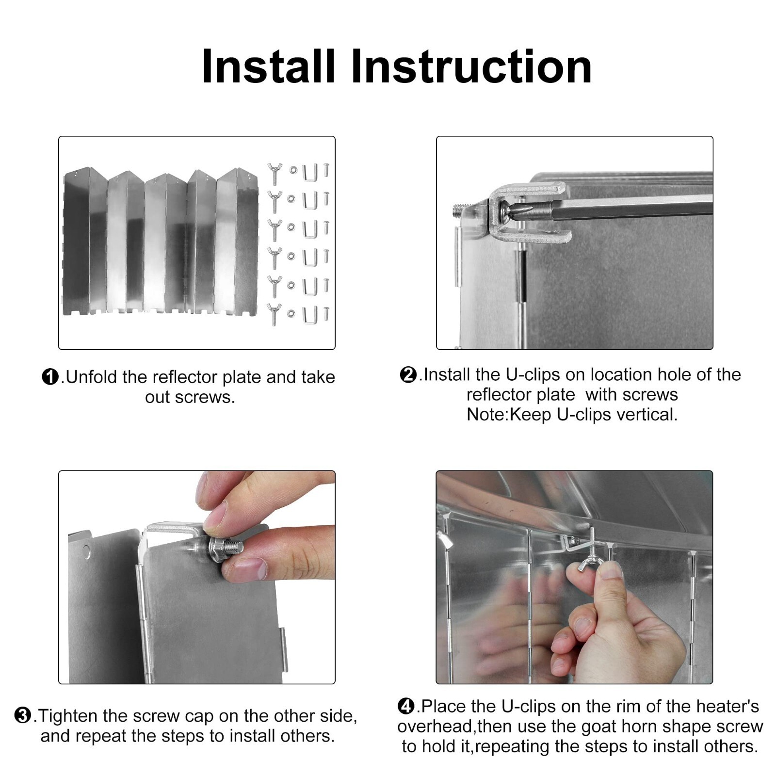 Patio Heater Reflector Shield,(10 Panels)Propane Patio Heaters Heat
