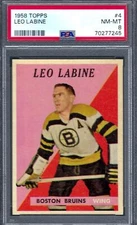 1958 Topps HK #04 PSA 8 Leo Labine Bruins 4 Centered!