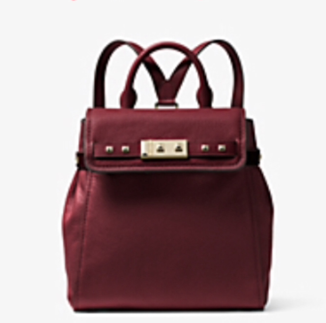 Michael Kors Addison Small Leather Backpack, Oxblood Red  display picture 1