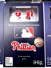 Philadelphia Phillies Earphones Wired iHip Earbuds MLB Official Merch