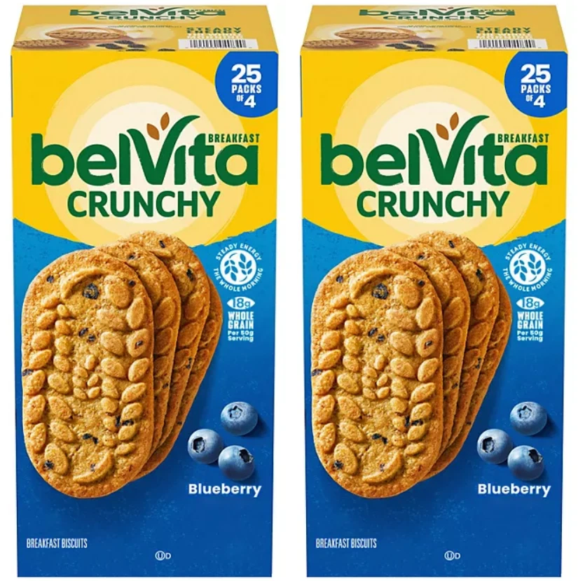 2 pack - belVita Blueberry Breakfast Biscuits 25 pk. -