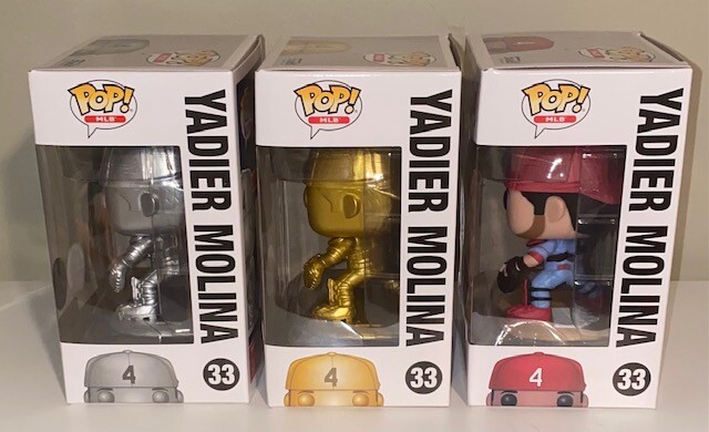 Yadier Molina Funko Pop Set of 3 Platinum Gold St. Louis Cardinals  display picture 1
