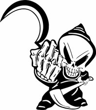 Grim Reaper Scythe Sickle Car Boat Truck Window Vinyl Decal Sticker