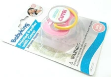 NEW BABY KING SERIOUSLY CUTE SOFT SILICONE PACIFIER 0+ MONTHS PINK
